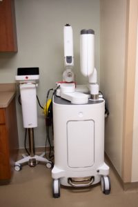Photo of Robotic bronchoscopy machine.